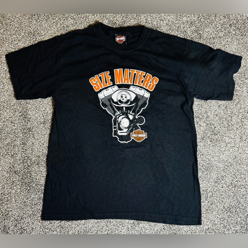 Harley Davidson Size Matters Black Medium - Vintage 2006